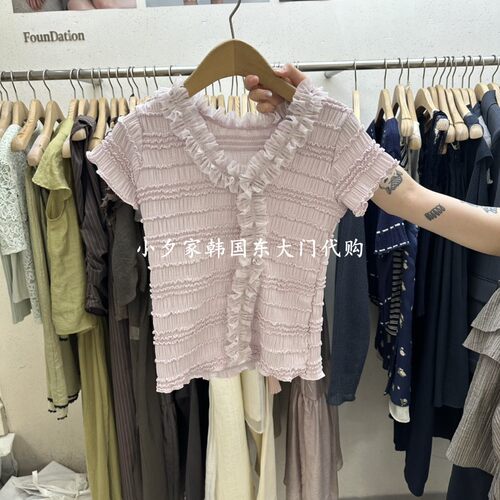 一件包邮 小夕韩国东大门代购FOUNDATION 26夏款女装新品 短袖T恤