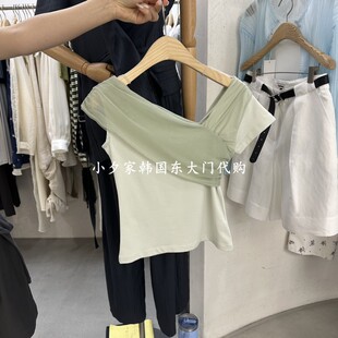 一件包邮 小夕韩国东大门代购 FOUNDATION26夏女装设计感短袖 T恤