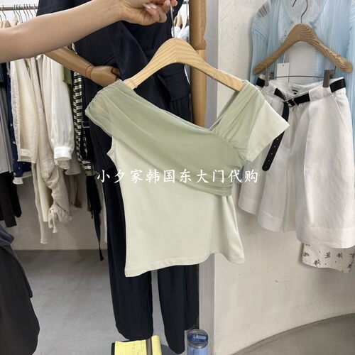 一件包邮 小夕韩国东大门代购 FOUNDATION26夏女装设计感短袖 T恤