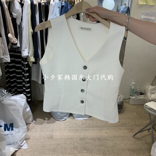 一件包邮 小夕韩国东大门代购 W AND J26夏款女装系扣 背心马甲