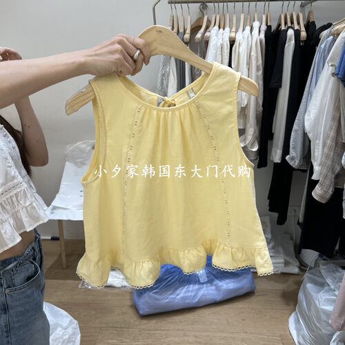 一件包邮 小夕韩国东大门代购FOREST 26夏款女装 纯色吊带背心