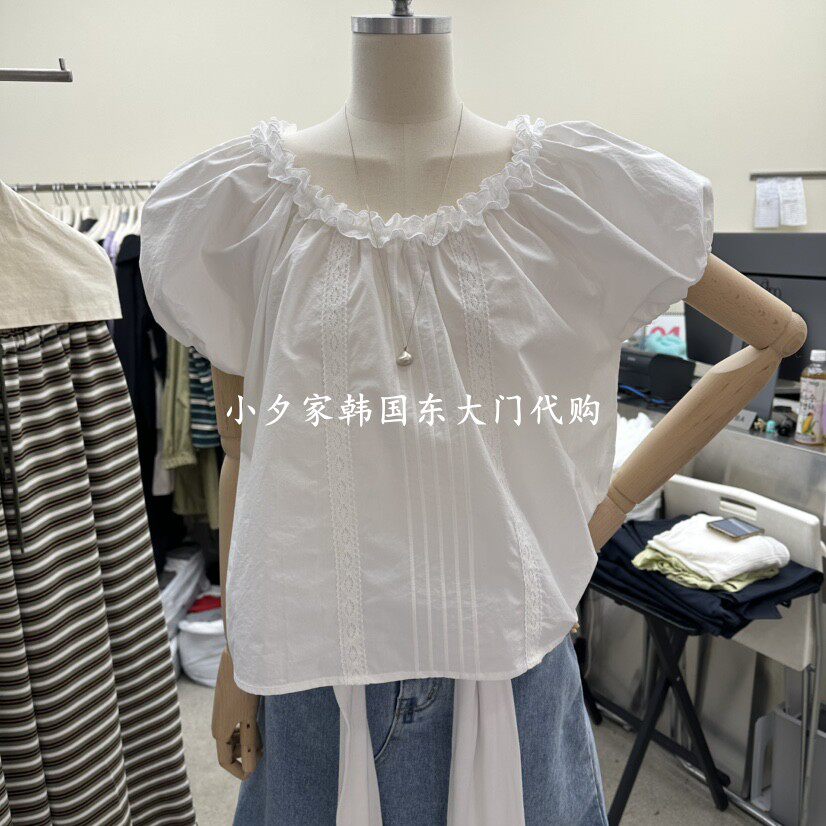 一件包邮 小夕韩国东大门代购AMOEBA 26夏女装简约百搭短袖衬衫