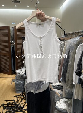 一件包邮 小夕韩国东大门代购 GILLI26夏女装新品系扣 吊带背心