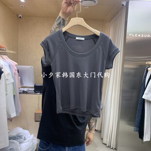 一件包邮 小夕韩国东大门代购 PLEASURE26夏款女装纯色 短袖T恤