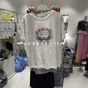 一件包邮 小夕韩国东大门代购 COMBO26夏女装新品圆领印花短袖T恤