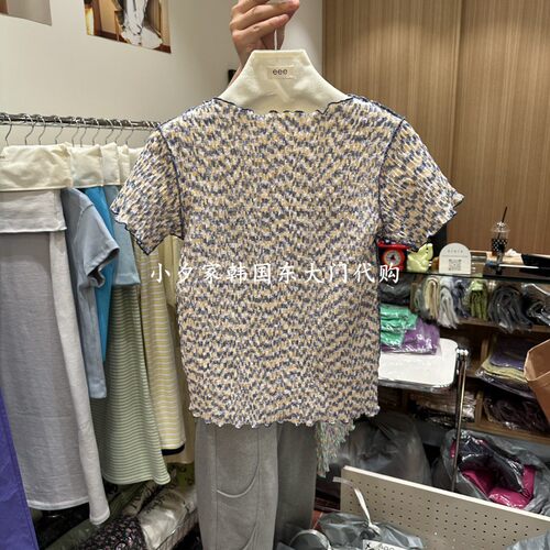 一件包邮 小夕韩国东大门代购 EEE26夏女装新品时尚编织短袖 T恤