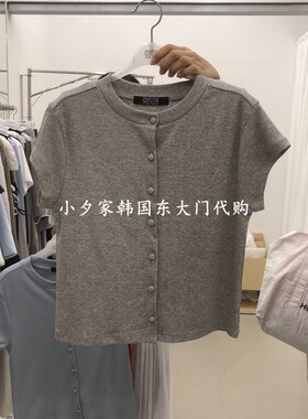 一件包邮 小夕韩国东大门代购STAINLESS 26夏款女装带扣短袖T恤