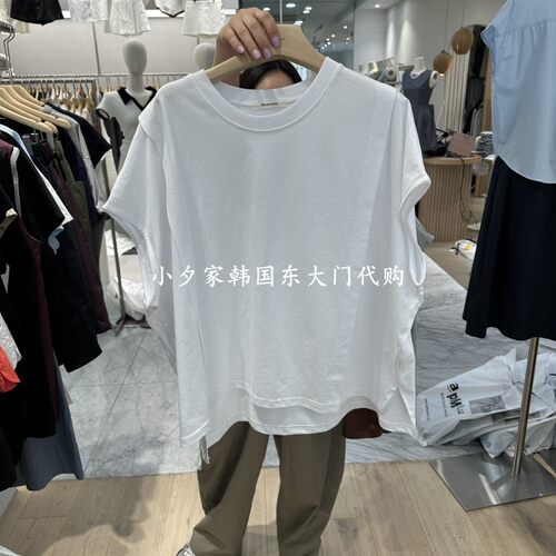 一件包邮 小夕韩国东大门代购REVE-L 26夏女装新品纯色短袖 T恤