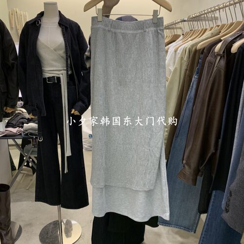 一件包邮 小夕韩国东大门代购PHILO 26秋款新品女装纯色半身裙