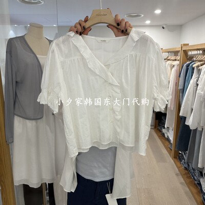 一件包邮 小夕韩国东大门代购ROUNDER 26夏女装新品纯色衬衫 T恤