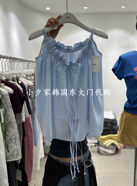 一件包邮 小夕韩国东大门代购 INNI26夏款女装松紧纯色 吊带背心