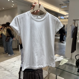 一件包邮 小夕韩国东大门代购 HAUTTE-P 26夏女装新纯色东短袖T恤