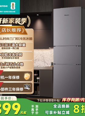 海信215升三开门电冰箱小型超薄家用宿舍租房节能冷冻冷藏3908