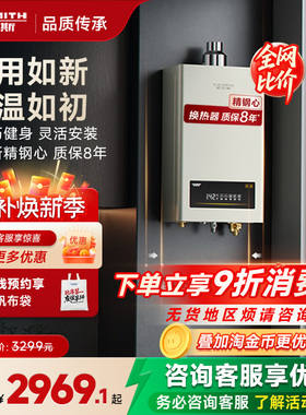【新品TM5升级】AO史密斯家用小精钢燃气热水器13/16升EC3恒温