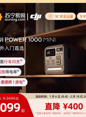 大疆【1度电旗舰新品】DJI Power 1000 Mini 移动电源220V快充便携自驾露营车载应急备用储能户外电源 431