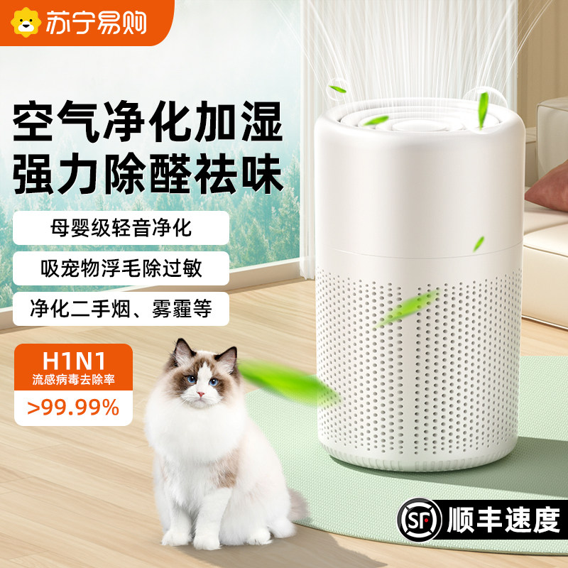 空气净化器家用除甲醛小型室内加湿一体烟味除臭负离子消毒机3213