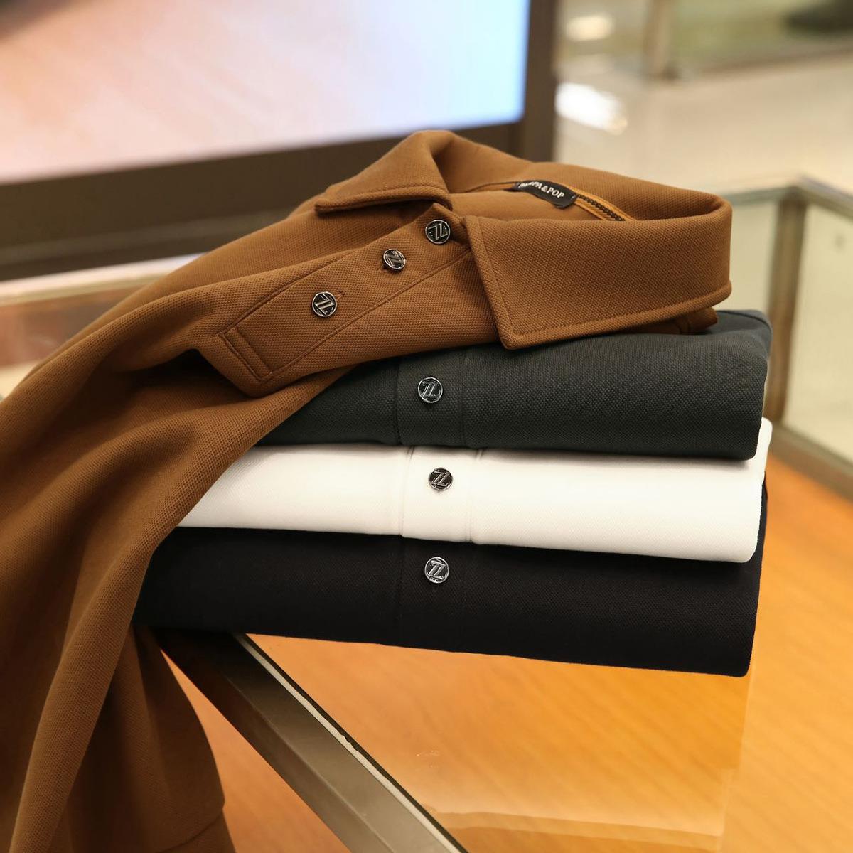 过万级奢品！高级感拉满！亲肤柔软舒适！新款男士长袖翻领polo衫