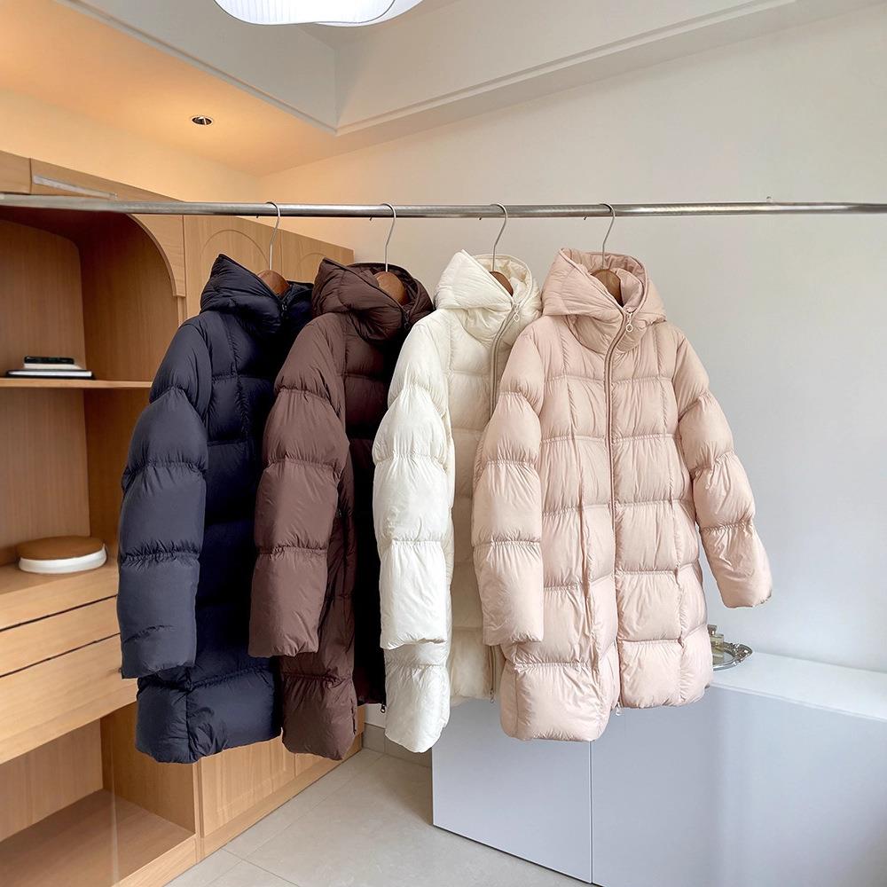 恋雪辑~24冬季新款90白鸭绒泡芙感中长款羽绒服连帽外套女G101709