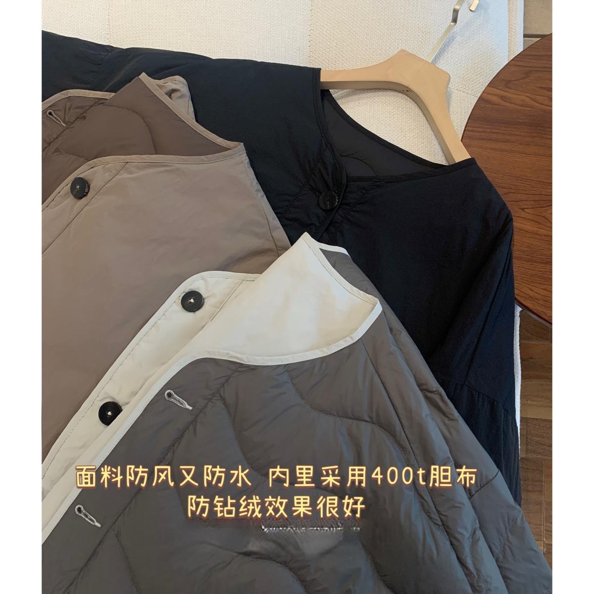 量少~ 双面穿 简约面包服90白鹅绒轻薄保暖圆领羽绒服女冬G103114