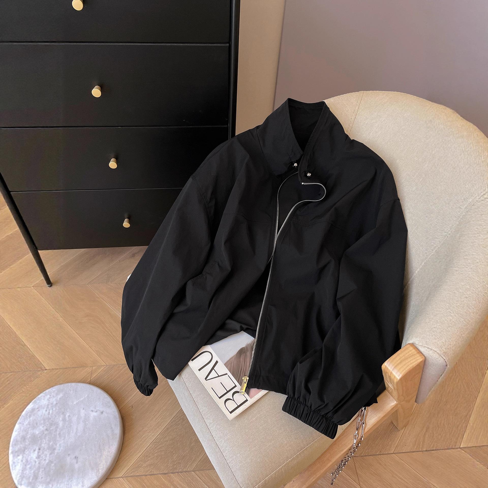 抽绳立领夹克外套女25新款秋季户外冲锋衣小个子短款上衣G101002