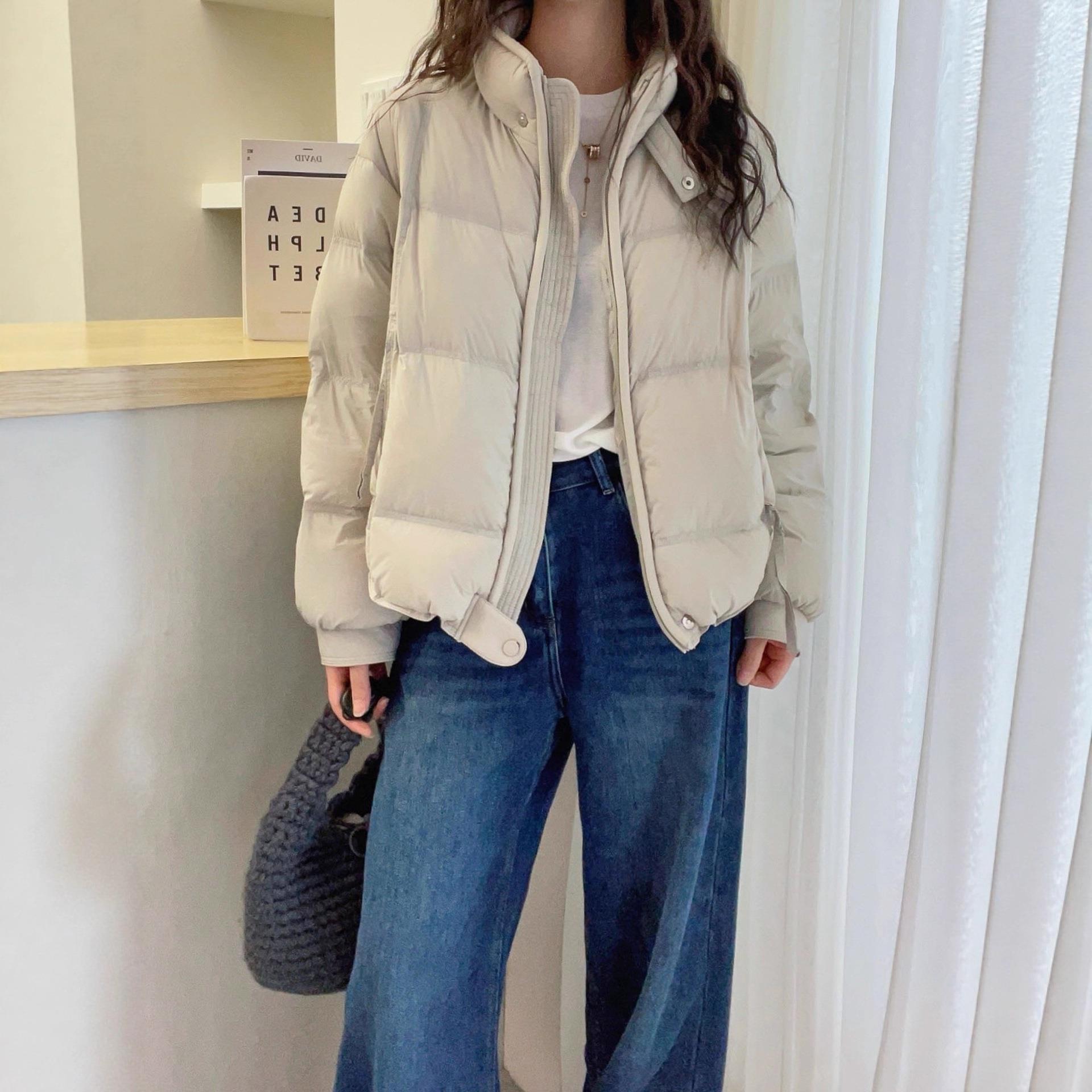 复古立领白鸭绒羽绒服女欧洲站2025冬装新款面包服外套潮G102620