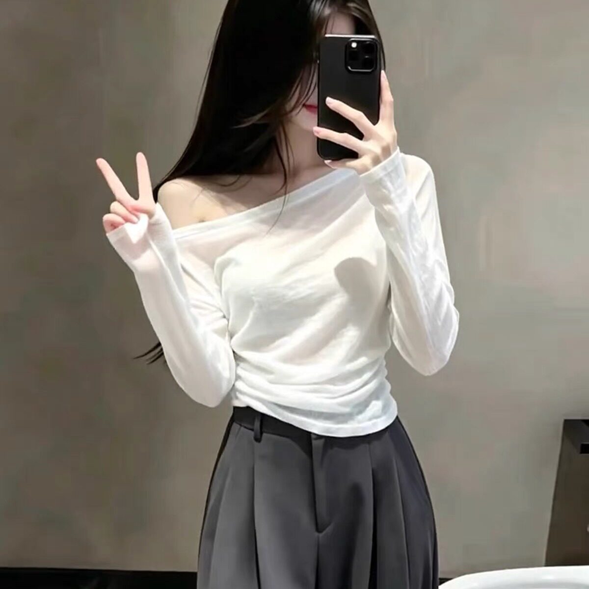 夏装搭配一整套时尚气质御姐轻熟绝美巨好看斜肩上衣套装两件套女