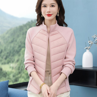 小个子妈妈秋冬轻薄羽绒棉服外套女中老年人新款保暖内搭短款上衣