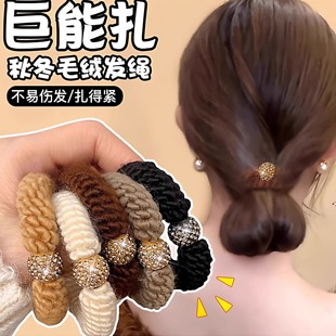 高级感水钻珠珠发圈女扎头发皮筋2025新款高端发绳扎马尾头绳头饰