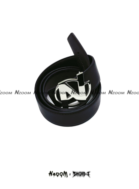 NAZOOM 21AW 原创设计金属字母腰带潮流皮带真皮黑色四季百搭新款