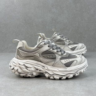 小众松糕休闲网面男潮鞋 2025新款 街头复古做旧轮胎底老爹鞋 美式