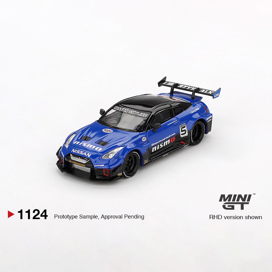 MINIGT 1:64 尼桑GTR R35 LBWK宽体 蓝黑色1124号合金车模