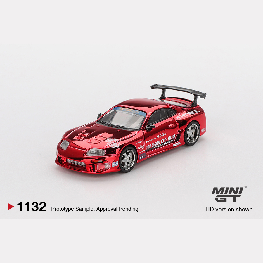 MINIGT 1132 丰田速霸Supra A80电镀红TopSecret 1:64 合金车模