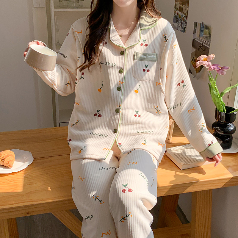 임신 중 임산부를위한 가을 겨울 에어 코튼 감금 옷 봄 가을 순면 11 월 산후 산모 간호 잠옷