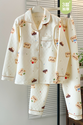 秋冬季加厚空气棉月子服春秋款纯棉产后孕妇睡衣哺乳期2月份3坐月 — 3