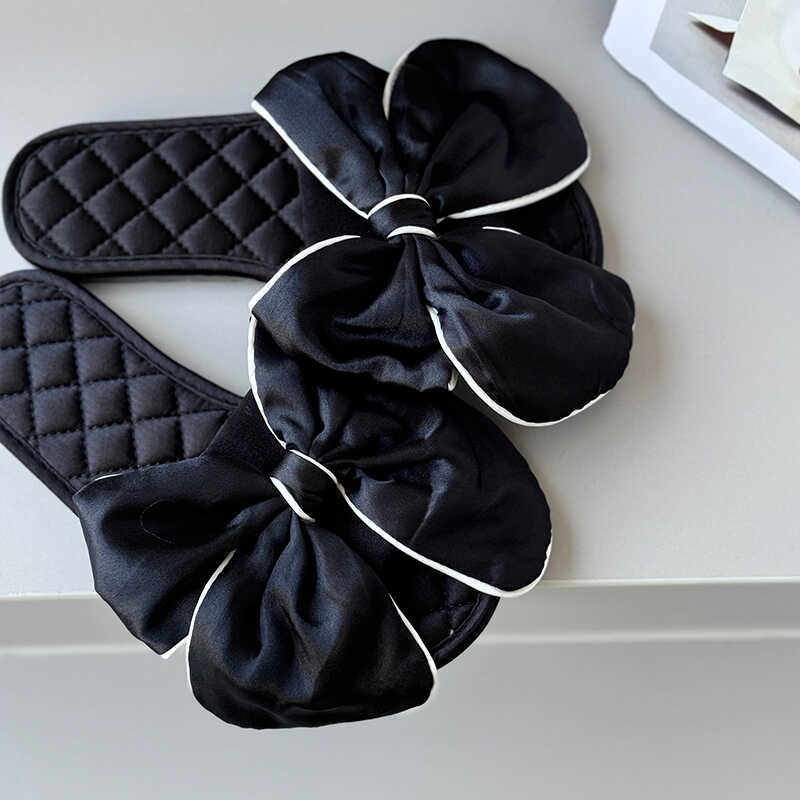 高级感蝴蝶结拖鞋女时尚家居一字拖鞋防滑外穿百搭舒适网红地板拖