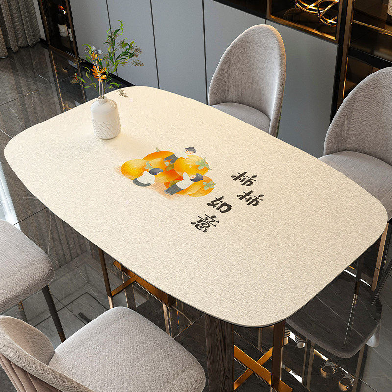 马肚形餐桌垫椭圆形弧形桌垫台面保护垫轻奢高级异形桌布垫子台布