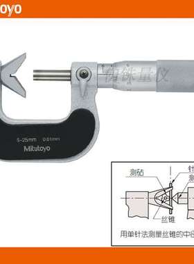 日本三丰5沟千分尺114-123 VM5-65铣刀外径千分尺114-124 VM5-85