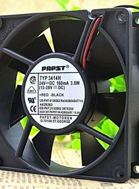 全新德国papst TYP 3414H 24V 3.8W 9225 9025 9CM 变频器风扇