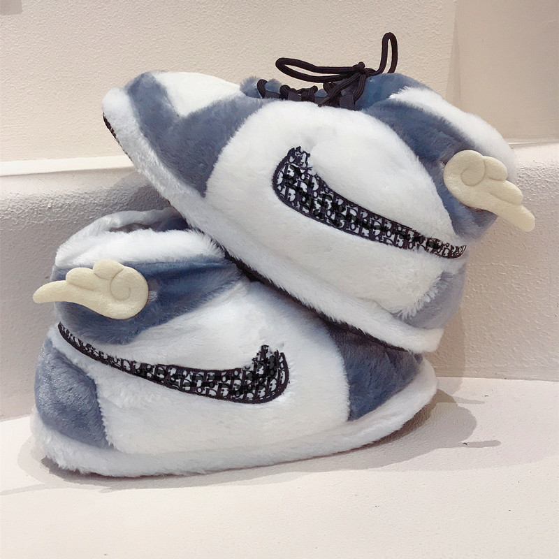 恶搞保暖冬季搞怪AJ棉拖鞋