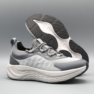 春秋新款外贸运动休闲男鞋网面透气轻便软底减震厚底增高慢跑鞋男