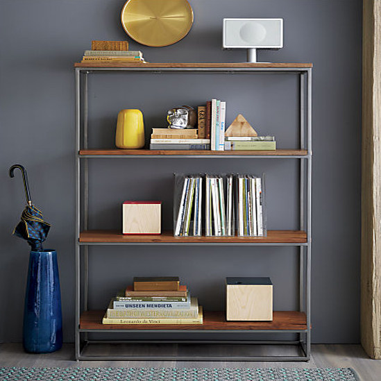 LOFT美式复古铁艺实木置物架落地多层书架隔板架子客厅厨房收纳架