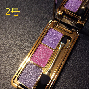 维妮小熊3色眼影三色一亮到底钻石眼影粉紫色舞台便携抖音爆款