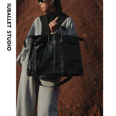 IUBALLET 购物袋托特包头层牛皮无性别大容量手提包斜挎包电脑包