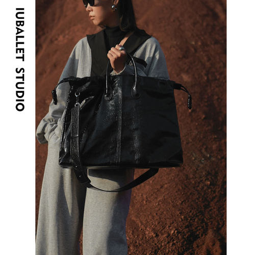 IUBALLET 购物袋托特包头层牛皮无性别大容量手提包斜挎包电脑包