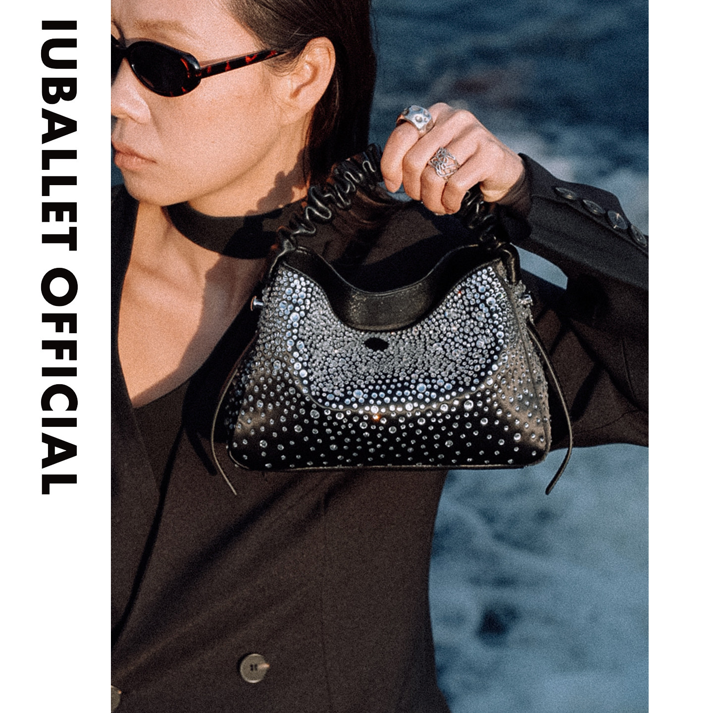 IUBALLET 山野藏光 水钻HOBO包女腋下包通勤手提包轻奢女包小包