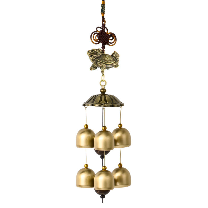创意复古铜风铃挂件门饰挂饰老门装饰中式怀旧招财龙龟铃铛门铃