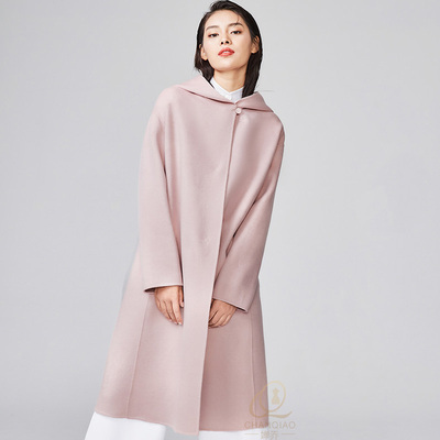 连帽款双面羊绒羊毛大衣