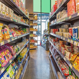 新款直播间背景墙布快手抖音主播直播带货零食超市货架仓库背景布