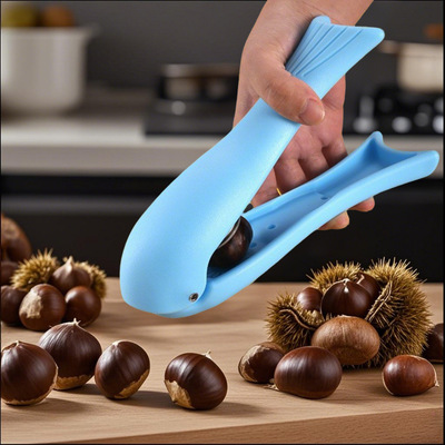 新款小鲸鱼十字口板栗夹 弹簧设计锋利刀口 十字板栗夹坚果核桃