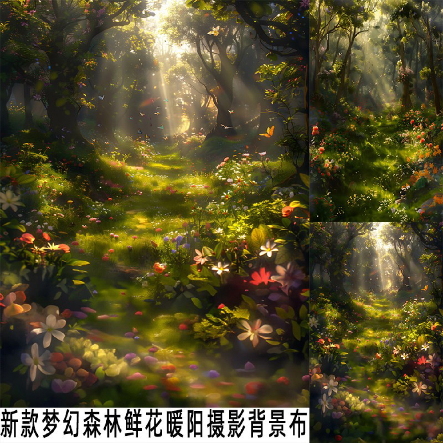 室内摆拍梦幻森林儿童摄影背景布